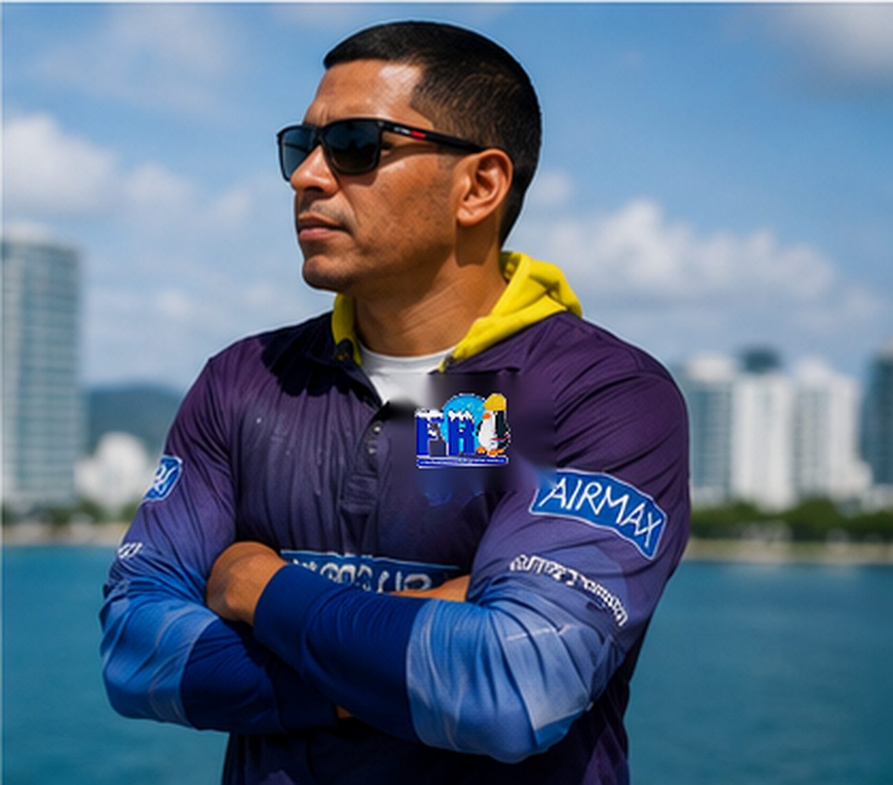 Félix, técnico de FR Air, frente a la costa norte de Puerto Rico